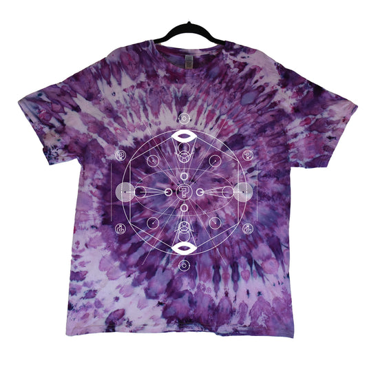 TIPPER | sacred geometry circles purple spiral tie dye | tshirts and long sleeves - BassBabeBleachDyes